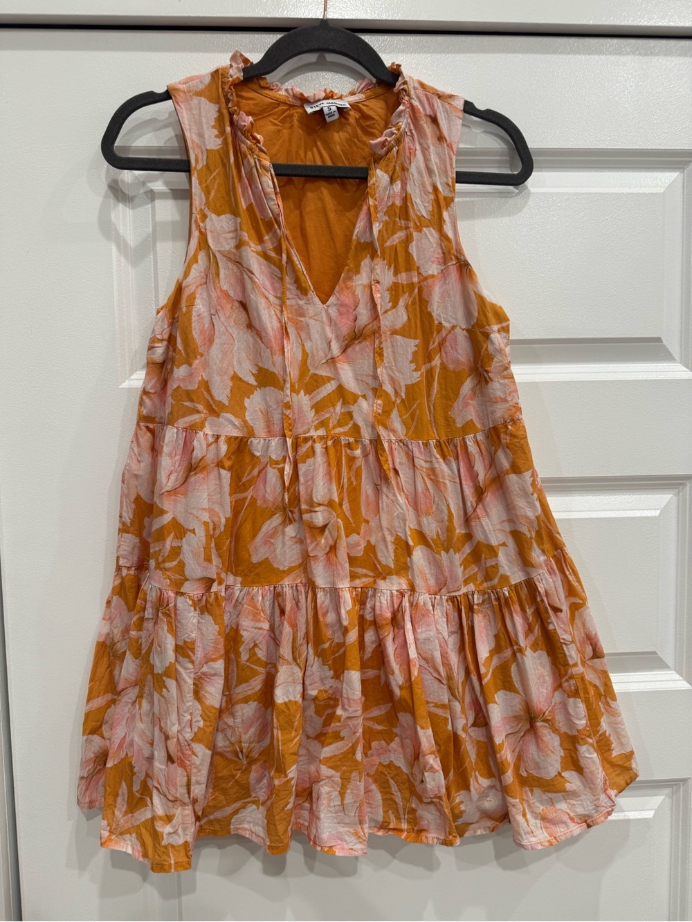 Floral Tiered Sundress - Mustard & Pink - Picture 1 of 3